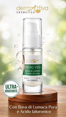 Siero Viso Bava di Lumaca e Acido Ialuronico Dermattiva Cosmetica 30ml Anti-Age