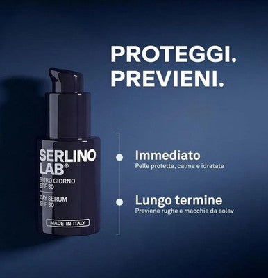 Siero Giorno SPF 30 Serlino Lab Made in Italy Viso Idratante Protettivo Con Aloe