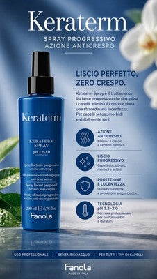 Fanola Keraterm Spray Lisciante Professionale Anticrespo 200ml Senza Risciacquo