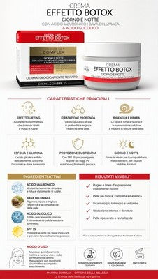 Crema Viso Effetto Botox Pharma Complex Giorno Notte Bava Lumaca Ialuronico SPF1