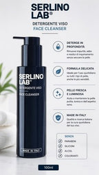 Detergente Viso Serlino Lab 100ml Face Cleanser Delicato Made in Italy Nuovo