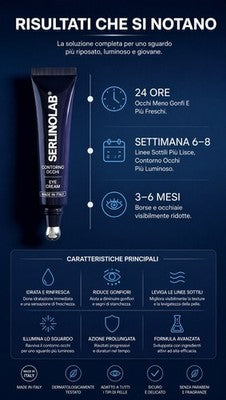 Set SERLINO LAB® Crema Viso Notte 50ml + Crema Contorno Occhi - Made in Italy
