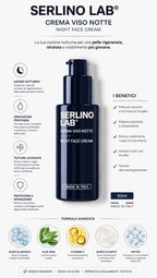 Crema Viso Notte  Serlino Lab 50ml Originale Uomo  Idratante Antirughe  Made IT