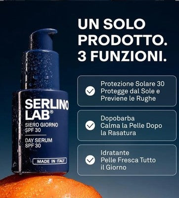 Siero Giorno SPF 30 Serlino Lab Made in Italy Viso Idratante Protettivo Con Aloe