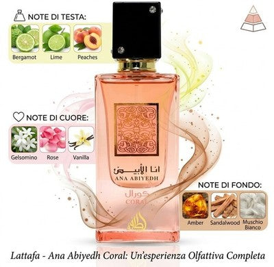 Profumo Lattafa Ana Abiyedh Coral Eau De Parfum EDP Arabo Originale Nuovo