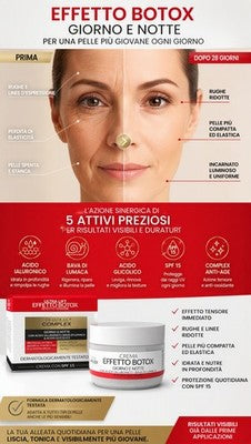 Crema Viso Effetto Botox Pharma Complex Giorno Notte Bava Lumaca Ialuronico SPF1