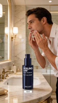 Crema Viso Notte  Serlino Lab 50ml Originale Uomo  Idratante Antirughe  Made IT