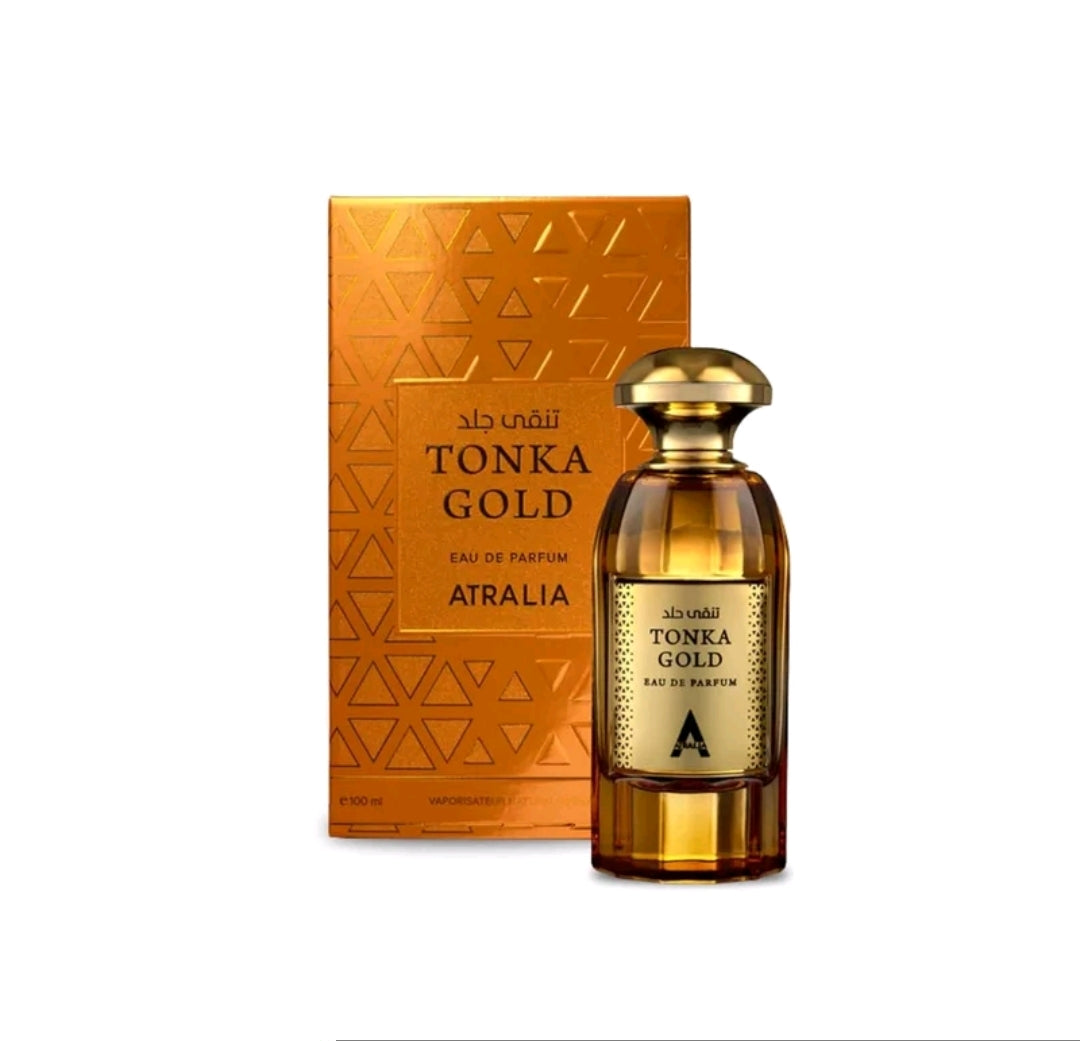Profumo Atralia Tonka Gold Eau De Parfum EDP Uomo Donna Fragranza Araba Orientale