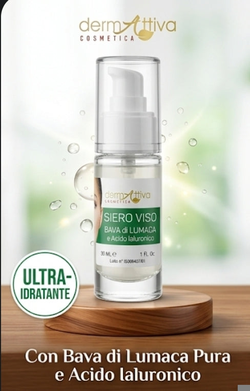 Siero Viso dermAttiva: Idratazione Profonda e Rigenerazione con Bava di Lumaca e Acido Ialuronico