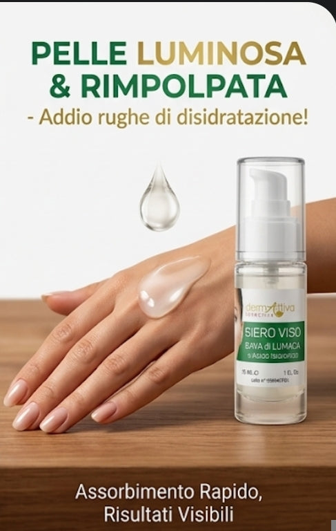Siero Viso dermAttiva: Idratazione Profonda e Rigenerazione con Bava di Lumaca e Acido Ialuronico