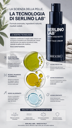 SERLINO LAB Crema Viso Notte Idratante Nutriente Made in Italy - 50 ml