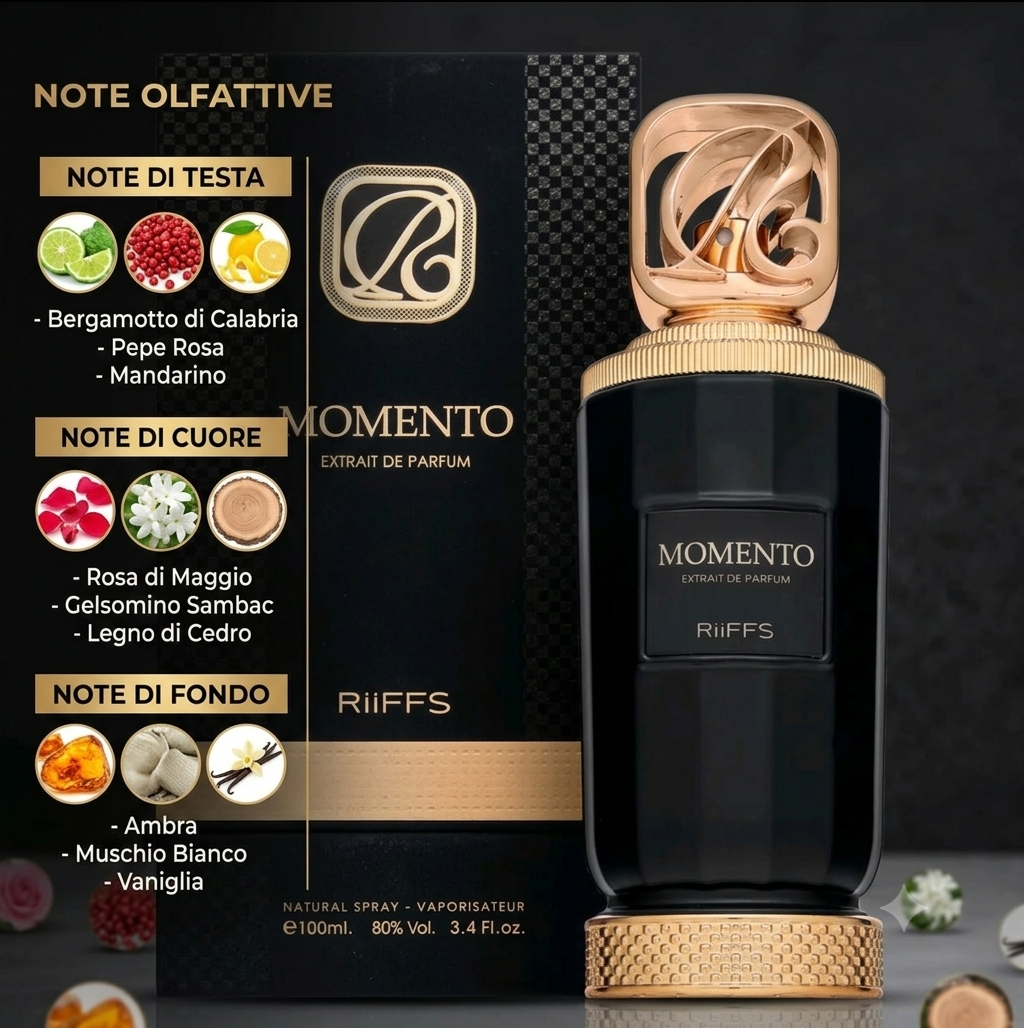 Profumo Momento RiiFFS Extrait de Parfum 100ml Uomo Donna Unisex Originale